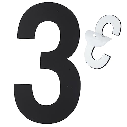 Hausnummer, Nummern für Haus Außerhalb Selbstklebende Hausnummer aus Edelstahl Schwebende Adressnummern im Modernen Stil für Adressbriefkasten im Außenbereich (Nummer 3) von SAVITA
