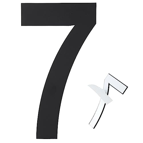 Hausnummer, Nummern für Haus Außerhalb Selbstklebende Hausnummer aus Edelstahl Schwebende Adressnummern im Modernen Stil für Adressbriefkasten im Außenbereich (Nummer 7) von SAVITA