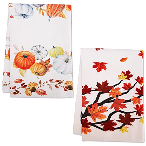 Savita Kariertes Auto Ahornblatt Kürbis Küchentücher Herbst, 58 cm x 39 cm Herbst Thanksgiving Ernte Vintage-Bar-Geschirrtücher Geschirr Handtücher Herbst Geschirrtücher Herbst 2er-Set von SAVITA