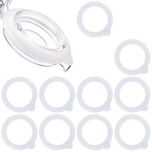 SAVITA 10 Stück Silikon Ersatz Dichtungen, 9,5 cm Silikon Dichtring Einmachglas Silikon Einkochringe Silikon Dichtungsringe für normale Gläser Einmachgläser (Weiß) von SAVITA
