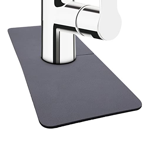 SAVITA 2 Stück 38 x 14cm Saugfähige Matten für Wasserhähne, Umlaufend Kieselgur Wasserhahn Matte, Wasserhahn Spritzschutz Matte Wasserhahn-Trockenunterlage für Wasserhahn Badezimmer Küche (Grau) SAVITA 2 Stück 38 x 14cm Saugfähige Matten für Wasserhähne, Umlaufend Kieselgur Wasserhahn Matte, Wasserhahn Spritzschutz Matte Wasserhahn-Trockenunterlage für Wasserhahn Badezimmer Küche (Grau) von SAVITA