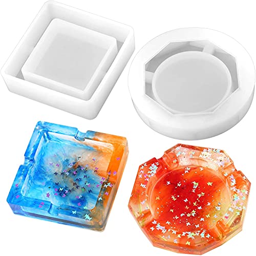 SAVITA 2-teilige Silikonform Gießform Resin für Aschenbecher-Harzformen, Silikonharzform mit Quadratischer und Rhombischer und Runder Form zum Gießen von Harz, DIY-Handwerk SAVITA 2-teilige Silikonform Gießform Resin für Aschenbecher-Harzformen, Silikonharzform mit Quadratischer und Rhombischer und Runder Form zum Gießen von Harz, DIY-Handwerk von SAVITA