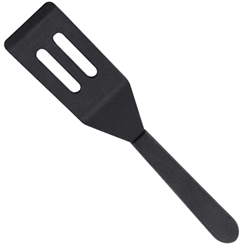 SAVITA Mini Brownie Servierspatel Flexibler Silikon-Turner hitzebeständiger Flipper Antihaft-Schlitzspatel für Fisch Eier Pfannkuchen Wok (schwarz) von SAVITA