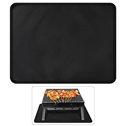 SAVITA Untergrillmatte, 30 x 40 cm Gasgrill Spritzmatte BBQ Grillmatte Feuerfest Ölbeständig Wasserdicht für Grill Feuerstelle im Freien Kaminmatte von SAVITA