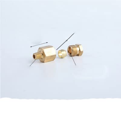 5 STÜCKE Klemmhülse Rohr Klemmverschraubung 4-8 mm OD Rohrverbinder Werkzeugmaschinenschmierung Messingöl Rohrverschraubung Adapter-M6 6MM von SAVOKA
