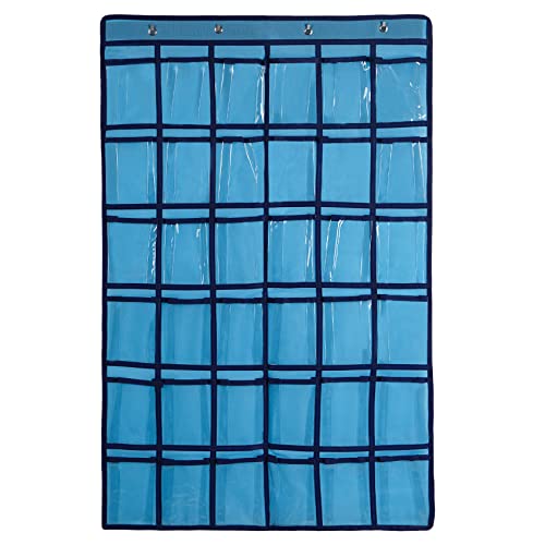 SAVORLIVING Organizer zum Aufhängen über der Tür, Handy, zum Aufhängen, Klassenzimmer, Diagramm, Wand, Tür, Schrank, zum Aufhängen, strapazierfähige Stoff-Aufbewahrungstasche (Blue, 36) von SAVORLIVING