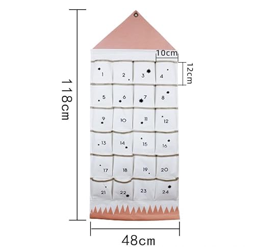 SAVORLIVING Weihnachts-Adventskalender mit 24 Taschen, wiederverwendbarer Aufbewahrungstasche für den Countdown-Kalender, Stoffkalender zum Aufhängen für die Weihnachtsdekoration zu Hause (Hautfarben) SAVORLIVING Weihnachts-Adventskalender mit 24 Taschen, wiederverwendbarer Aufbewahrungstasche für den Countdown-Kalender, Stoffkalender zum Aufhängen für die Weihnachtsdekoration zu Hause (Hautfarben) von SAVORLIVING