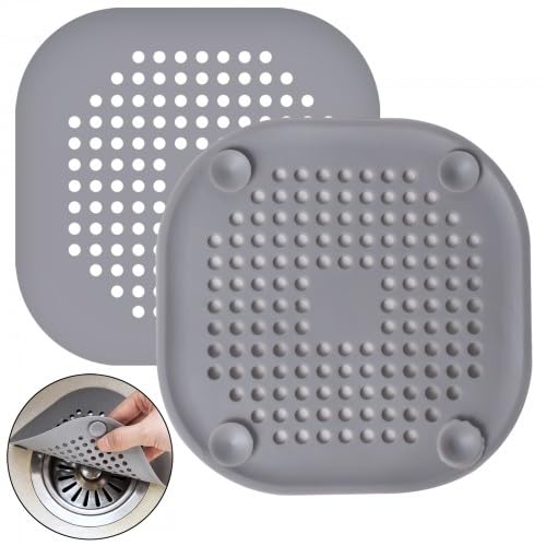 2 Stück Abflusssieb Silikon, Abfluss Haarfänger mit Saugnäpfen, Haarsieb Dusche, Abfluss Sieb Sink Strainer, für Küche, Dusche, Badewanne. von SAVOSWEET