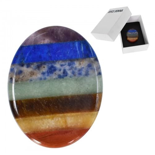 Chakra Kristalle Steine, Daumen Edelsteine Kristall Sorgensteine Heilsteine Natürlich Poliert Pocket Stein kraftstein Bunter Daumenstein 7 Chakra Daumen Sorgen Für Angst, Meditation von SAVOSWEET