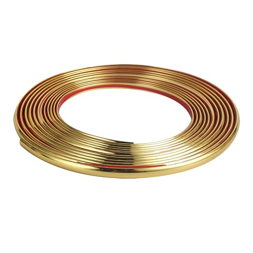 Flexible Zierleiste Selbstklebend Gold Chrom Zierleiste 8mm * 10m Leiste Dekorative für DIY Zierleiste Wall Trim Wandleiste Fugenband Styroporleisten für Spiegelrand, Wand, Schrankkanten von SAVOSWEET