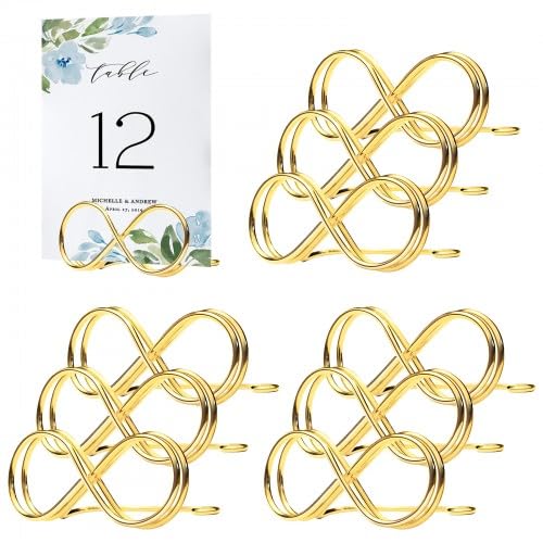 SAVOSWEET 10 Stück Unendlichkeit Nachrichtenclip Tischnummer Halter Ständer Hochzeit Sitzetiketten Tischkartenclips Namenseinstellung Tischkartenhalter Foto Bildkarten Displayständer für Party (Gold) SAVOSWEET 10 Stück Unendlichkeit Nachrichtenclip Tischnummer Halter Ständer Hochzeit Sitzetiketten Tischkartenclips Namenseinstellung Tischkartenhalter Foto Bildkarten Displayständer für Party (Gold) von SAVOSWEET