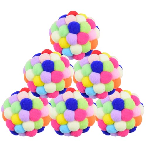 6 Bunte Katzenbälle 6.5cm– Katzenspielzeug Set mit Glocken, perfekt für verspielte Katzen und sanftes Spielen 6 Bunte Katzenbälle 6.5cm– Katzenspielzeug Set mit Glocken, perfekt für verspielte Katzen und sanftes Spielen von SAVOSWEET