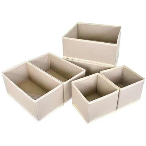 SAVOSWEET 6 Schubladen-Organizer/Ordnungssystem für Kleidung,Ordnungssystem Kleiderschrank,3 Größen Kleideraufbewahrung Organisation Faltbar für Garderobe Schlafzimmer oder Küche von SAVOSWEET