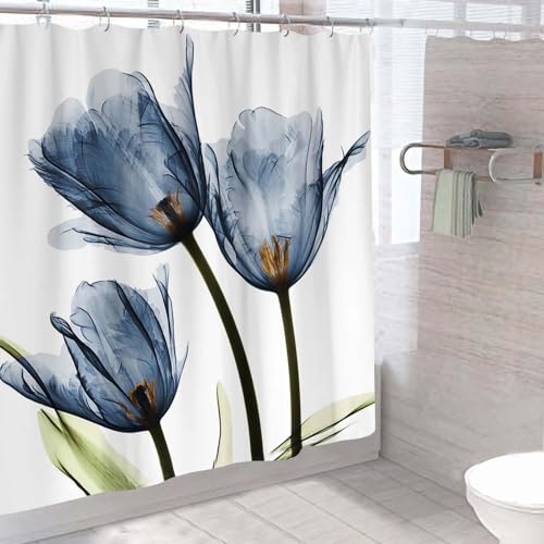 SAVOSWEET Duschvorhang, 180 * 180 cm Waschbar Polyester Anti Schimmel Textil Badvorhänge, Shower Curtains mit ösen und Duschringen, Beschwerter Saum, Schnell Trocknend, für Badezimmer, Badewanne von SAVOSWEET