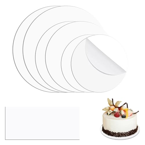 SAVOSWEET Tortenunterlage Rund acryl6+8"+10",Runde Wiederverwendbare Kuchenplatte aus kristallklarem Acryl – rutschfeste Tortenplatte zum Dekorieren, Backen, Malen & als Bilderrahmenersatz von SAVOSWEET