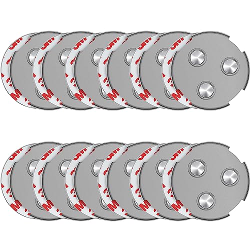 SAVS RMAX-60 Magnethalterung Rauchmelder Magnethalter 60mm - 12 Stück Set - Magnetbefestigung für Feuermelder - Brandmelder Magnetplatten Halterung - Magnet Befestigung Selbstklebend mit Klebepads von SAVS