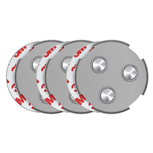 SAVS RMAX-60 Magnethalterung Rauchmelder Magnethalter 60mm - 3 Stück Set - Magnetbefestigung für Feuermelder - Brandmelder Magnetplatten Halterung - Magnet Befestigung Selbstklebend mit Klebepads von SAVS