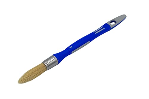 SAVY Runder Pinsel, 2 Materialien, matt, Samt, satiniert, Nr. 3/0, Durchmesser 15 mm, blau von SAVY