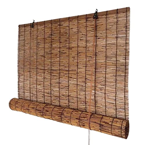 Natur Bambus-Rollo, 90% UV-Block Fenster Raffrollos, Wasserdichte Jalousien 150 120 100 170 190 240cm, Ideal für Balkon/Terrasse/Garten Sichtschutz, Einfache Montage von SAVYS