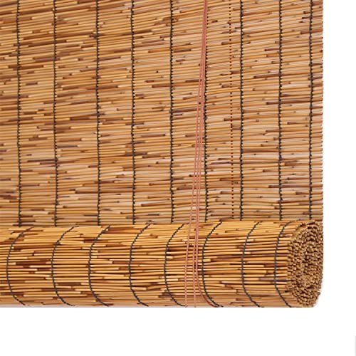 Raffrollo Bambus Sonnenschutz Bambusrollo, Lichtfilterung Bambus Roll up Shade für Porch Patio Sichtschutz 120 140 150 130 60 80 90cm Fenster Blind Rollo Seitenzugrollo, Wetterfest von SAVYS