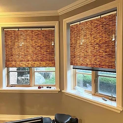 Rollos Bambus thermische Fenster Roman Shades, Lift Bambus Outdoor-Jalousien, Brown 120 140 160 220 180 100cm Garten Hanging Sichtschutz Fenster Rollo Seitenzugrollo Privatsphäre von SAVYS