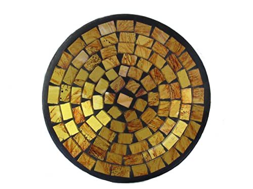 Deko - Schale Glasmosaik rund, 15 cm, gold/kupfer von SAWA-ART