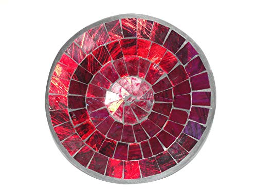 Deko - Schale Glasmosaik rund, 15 cm, rot - violett schillernd von SAWA-ART