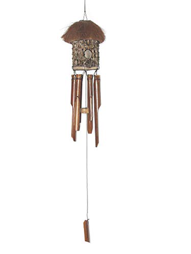 Bambus Windspiel Kokoshaar mit Vogelhaus/Vogelnest längstes Rohr 30 cm Garten-Deko Bambus-Klangspiel mit harmonischem Ton und warmem Klang Feng Shui Bambus Windspiel Kokoshaar mit Vogelhaus/Vogelnest längstes Rohr 30 cm Garten-Deko Bambus-Klangspiel mit harmonischem Ton und warmem Klang Feng Shui von SAWA