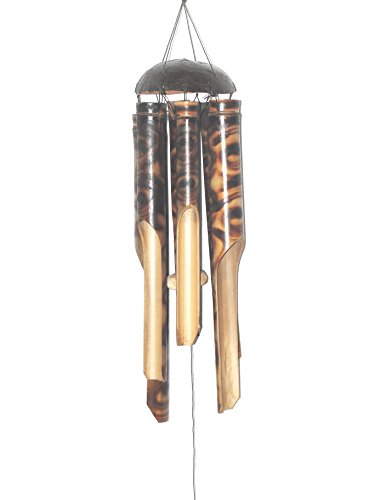 Bambus Windspiel geflammt längstes Rohr 40 cm Garten-Deko Bambus-Klangspiel mit harmonischem Ton und warmem Klang Feng Shui Bambus Windspiel geflammt längstes Rohr 40 cm Garten-Deko Bambus-Klangspiel mit harmonischem Ton und warmem Klang Feng Shui von SAWA
