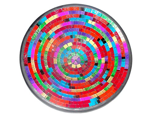 Deko - Schale Glasmosaik rund mix mehrfarbig/glitter 35 cm von SAWA