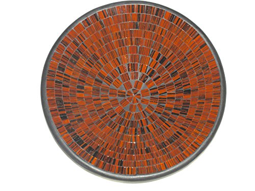 Deko - Schale Glasmosaik rund orange schwarz gestreift 20 cm von SAWA