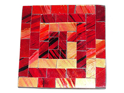 Glasmosaik Untersetzer Glasuntersetzer Getränkeuntersetzer Tassenuntersetzer bunt und farbenfroh viereckig 10x10cm 4-er Set rot-gold Glasmosaik Untersetzer Glasuntersetzer Getränkeuntersetzer Tassenuntersetzer bunt und farbenfroh viereckig 10x10cm 4-er Set rot-gold von SAWA