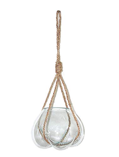 Glasvase zum Hängen 15 cm Dekovase Blumenvase spezielle Hänge-Vase Deko-Glas Blumenampel Geschenkidee von SAWA