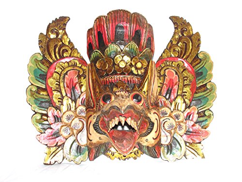 Holzmaske Garuda braun Wandmaske Wandskulptur Garuda Maske für die Wand Wanddeko von SAWA