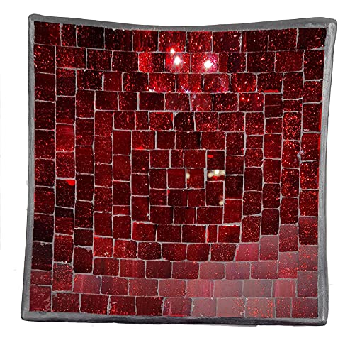 SAWA Obst-Schale Glas-Mosaik-Schale, Dekoschale mit bunten Mosaiksteinen, eckige Mosaikschale (211, B 25 cm) von SAWA