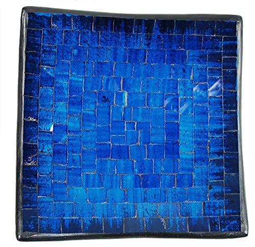 Obst-Schale Glas-Mosaik-Schale, Dekoschale mit bunten Mosaiksteinen, eckige Mosaikschale (212, B 25 cm) von SAWA