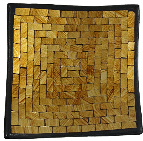 Obst-Schale Glas-Mosaik-Schale, Dekoschale mit bunten Mosaiksteinen, eckige Mosaikschale (213, B 25 cm) von SAWA