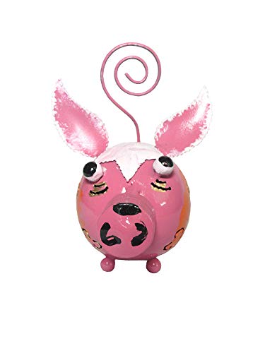 SAWA Fotohalter Kartenhalter Schwein Memohalter Metallfigur Tierfigur Schweinfigur Deko-Figur Geschenkidee von SAWA