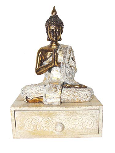 SAWA Thailändische Buddha Figur 20 cm mit Holz - Schatulle Schmuckschatulle von SAWA