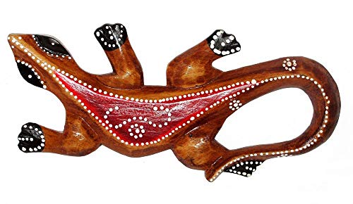 Wandbild Gecko Wandfigur Echse Eidechse Salamander Wanddeko Wandschmuck Afrikafigur Geschenk-Idee von SAWA