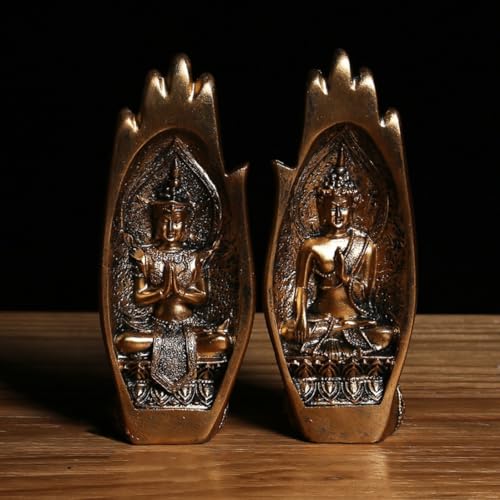 Home Desktop Einrichtung Ornamente, Buddha Harz Hände Statue Handwerk Geschenk for buddhistische Buddha Skulptur Home Dekoration Buddha Mönch Figur (Color : Bronze) von SAWEEZ