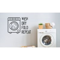 Wäschewaschmaschine - Wandtattoal Kunstaufkleber Junge Mädchen Erwachsene Wohnzimmer Wandsticker Kitchen Schlafzimmer Spielzimmer Flur von SAWFISHcouk