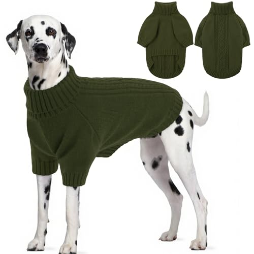 SAWMONG Hundepullover für große Hunde, Rollkragen-Strickpullover, Sweatshirt, klassischer Winter, warmer Haustierpullover für Jungen, Mädchen, Haustierpullover, Chihuahua, Französische Bulldogge von SAWMONG