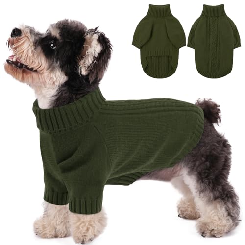 SAWMONG Hundepullover für kleine Hunde, Rollkragen-Strickpullover, Sweatshirt, klassischer Winter, warmer Haustierpullover für Jungen, Mädchen, Haustierpullover, Chihuahua, Französische Bulldogge von SAWMONG