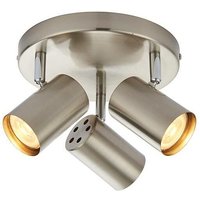 Saxby Arezzo - 3 Lichtscheinwerfer Satin Chrome Effekt, Chromplatte, GU10 von SAXBY LIGHTING