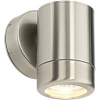 Saxby Lighting - Atlantis - Außenwandleuchte IP65 7W Gebürsteter Edelstahl und Klarglas in Marinequalität 1 Licht Dimmbar IP65 - GU10 von SAXBY LIGHTING