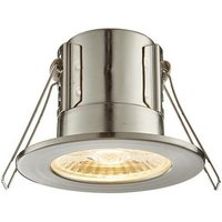 Saxby Shieldeco - Brandschutz Integriertes LED-Bad Einbauleuchte Satin-Nickelplatte, Acryl IP65 von SAXBY LIGHTING