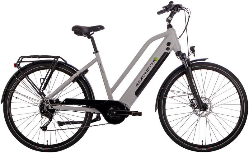 SAXONETTE E-Bike Deluxe Sport Lady, 9 Gang Shimano Alivio Schaltwerk, Kettenschaltung, Mittelmotor, 418 Wh Akku von SAXONETTE