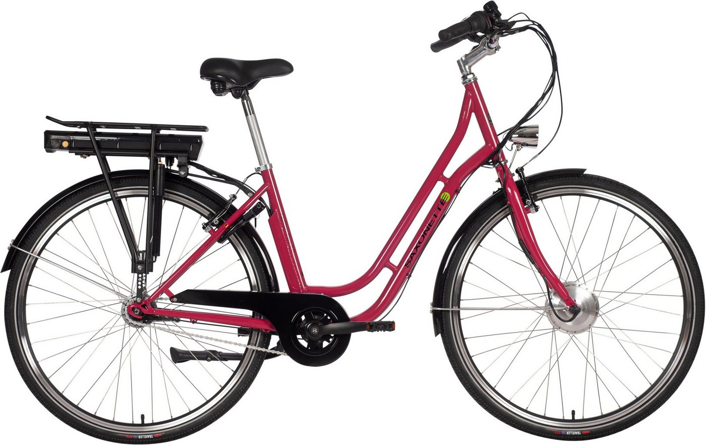 SAXONETTE E-Bike Fashion Plus 2.0, 7 Gang Shimano, Nabenschaltung, Frontmotor, 418 Wh Akku von SAXONETTE