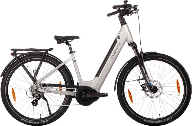 SAXONETTE E-Bike Trekkingrad SAXONETTE Trekkingrad Deluxe SUV easy (Wave), 8 Gang Shimano ALTUS-8 Gänge Schaltwerk, Kettenschaltung, Mittelmotor, 522 Wh, (Packung), (mit integr. Akku), Elektrofahrrad für Damen u. Herren von SAXONETTE
